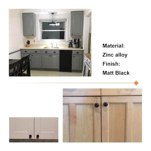 homdiy 30 Pack Black Cabinet Knobs, Solid Zinc Alloy Drawer Knobs, Round Kitchen Cabinet Pulls for Bedroom Dresser, Cupboard, Drawers - color: Matte Black, size: 30 Pack