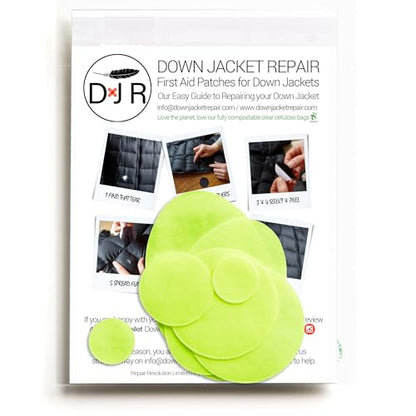 Down Jacket Repair Patches - Self-Adhesive Down Jacket Repair Patches | Waterproof, Tear-Resistant, Pre-Cut Patches | 7-Piece Set for Outdoor Gear, Sleeping Bags & Tent - color: Acid Yellow