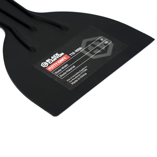 Black Canyon 4 Inch Plastic Putty Knife Set, 5 Pack Flexible Scraper Tools, Lightweight PP Spackle Knife for Drywall, Patching, Painting, Caulking & DIY, Non-Scratch Spreader, Black - size: 4"