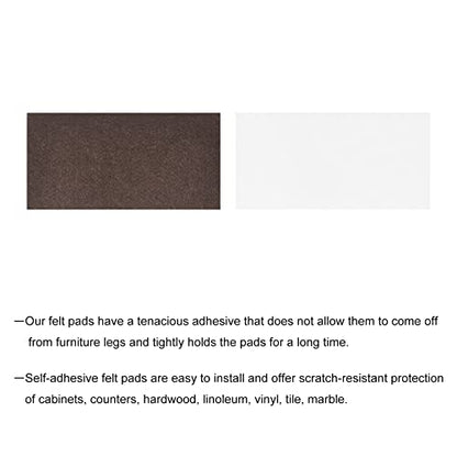uxcell Felt Furniture Pads, 4-inch x 2-inch Self Adhesive Cuttable Anti Scratch Square Floor Protectors for Furniture Legs Hardwood Floor, Brown 8Pcs - size: 4-inch x 2-inch