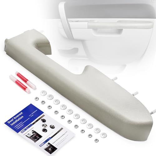 22818471 Front Right Passenger Side Armrest Repair Kit Compatible with 2010-2014 Chevy Silverado and GMC Sierra 1500 2500HD 3500HD, Designed for Door Panel with Release Handle Below Armrest, Gray - color: 22818471 Gray Passenger Side Armrest