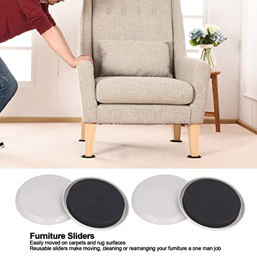 8PCS Furniture Sliders for Wood Floors, Foam & Hard Plastic Reusable Effortless Moving Surface Protection for Heavy Furniture Wardrobes Sofas Chair Legs Floors Protectors (3.5 inches) - size: 3.5 inches