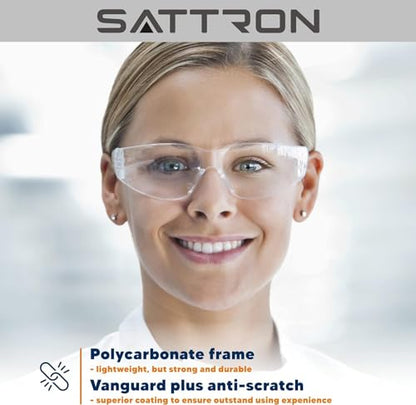 3 Pack Clear Safety Glasses, ANSI Z87.1 Eye Protection for Women Men, Scratch & Impact Resistant Protective Eyewear - color: 3pack Clear Lens