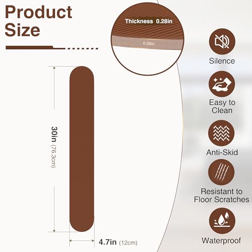 4 Pack Premium Non Slip Furniture Rail Pads for Hardwood Floors, 30in Rubber Recliner Chair Floor Protectors, Anti Slip Furniture Grippers Recliner Pads to Keep Furniture from Sliding on Floor Brown - size: 4 Pcs Rail-Brown
