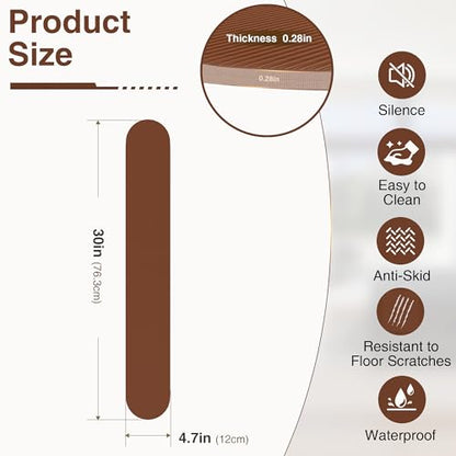 4 Pack Premium Non Slip Furniture Rail Pads for Hardwood Floors, 30in Rubber Recliner Chair Floor Protectors, Anti Slip Furniture Grippers Recliner Pads to Keep Furniture from Sliding on Floor Brown - size: 4 Pcs Rail-Brown