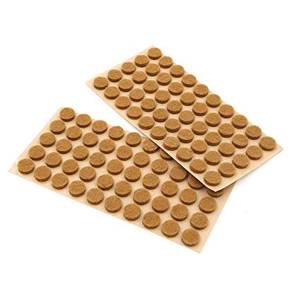 Furniture Felt Pads 3/8" (10mm) Diameter Round 3M Self Adhesive Protects Kitchen Cabinets, Drawers, Desks and Furniture Against Bumps and Scratches 100 Pack - Oak (Honey Brown) - color: Oak 100 Pack