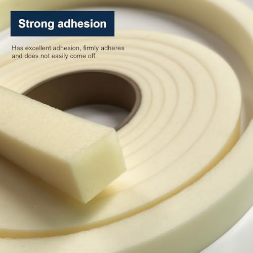VelTherm Self-Adhesive Foam Weather Stripping for Doors & Windows - Seal Drafts, Noise, Dust & Light - Insulating Tape for AC Efficiency in Summer & Warmth in Winter - Easy Cut, 13Ft, Yellow