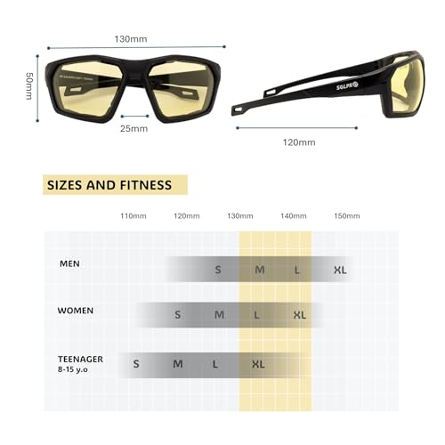 ANSI Z87.1+ Safety Sunglasses, Impact Resistant with EVA Foam, Anti-Fog Windproof for MTB, Cycling, Shooting, Work - color: Black