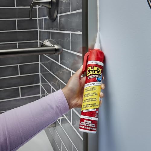Flex Caulk, Waterproof & Weatherproof Hybrid Polymer Sealant, Strong, Paintable, Indoor, Outdoor, Bath, Shower, Sink, Window, Baseboards, Door, RV, Roof, Wood, Auto & Marine, White, 9 oz, 1-Pack - style: White, 9 oz, 1-Pack