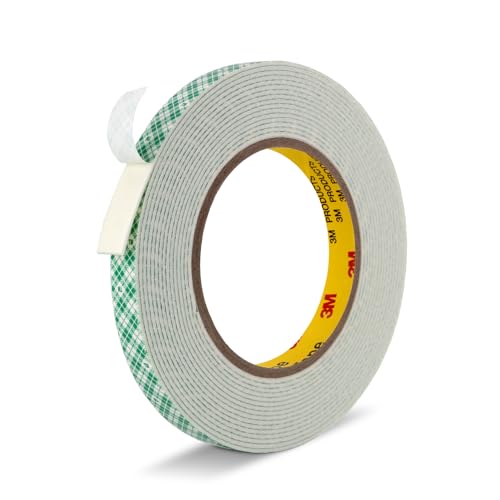 Double Sided Tape Off White Foam Tape 1/2" x 18Ft Made of 3M 4032 High Shear Adhesive Mounting Tape High Temperature Resistance for Interior Exterior Mounting Applications and Home Office Deco - color: Off White, size: 1/2" X 18ft