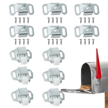Mailbox Replacement Roller Catch Latch, Durable Roller Catch Latch with Screws for Mailbox Door Repair, Cabinet Doors, RVs, Campers, and Kitchen Hardware (6 Pcs) - color: 6 Pcs