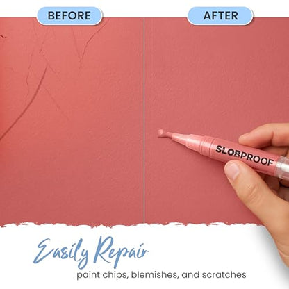 Slobproof Refillable Touch-Up Paint Pen, Mess-Free, Reusable Wall Paint Repair Tool, Precise Application, DIY Home Improvement, Furniture, Arts and Crafts, Patented Design, Easy Storage, Pack of 2 - size: 2 Count (Pack of 1)