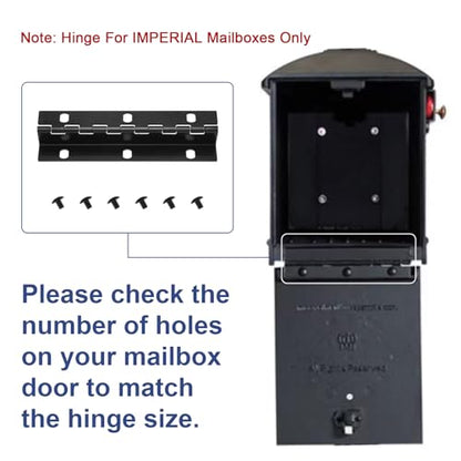 Mailbox Door Hinge Size 6 Screw Holes Replacement for Imperial Mailbox