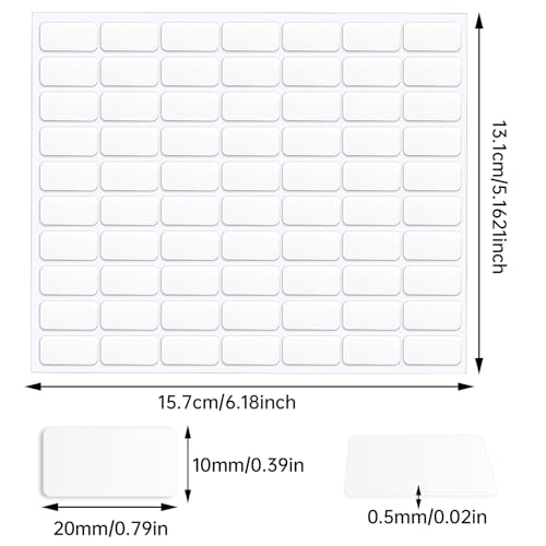JANYUN 140 Pcs Mounting Putty, Double Sided Sticky Dots Removable Poster Putty Clear Sticky Tack for Wall Hanging Pictures Baloon Crafts No Trace Adhesive Sticky Putty for Home Office Decor (20x10 mm) - size: 20x10mm Square 140pcs