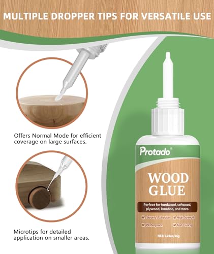 Wood Glue, 35g Heavy Duty Super Strong Clear Glue, Waterproof Heat Resistant Adhesive for Wood Bonding, Repair, Furniture, Plywood, MDF, Carpentry, DIY Kits - style: Wood Glue