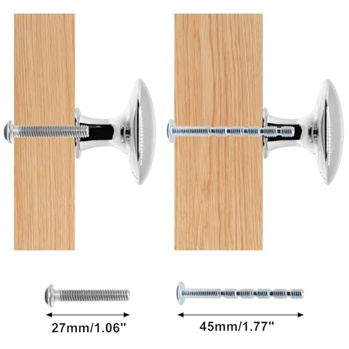 8 Pcs Polished Chrome Cabinet Knobs, Round Dresser Knob Kitchen Drawer Knobs, Single Hole Cupboard Door Knob Dresser Drawer Pulls Handles (Polished Chrome) - color: Polished Chrome, size: 8 Pack