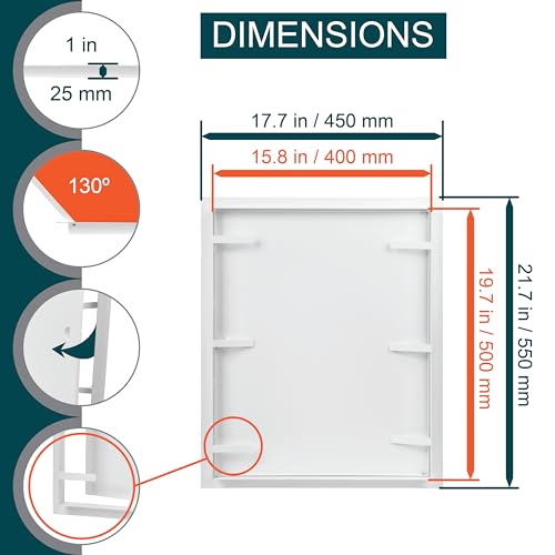 16" x 20" White Metal Access Panel - Wall Access Panel for Drywall - Hidden Wire Cover for Wall Covering Panels - Plumbing, Electricity, Heating Alarm, Bathroom, Dry Wall Hole Cover - size: 16" X 20"