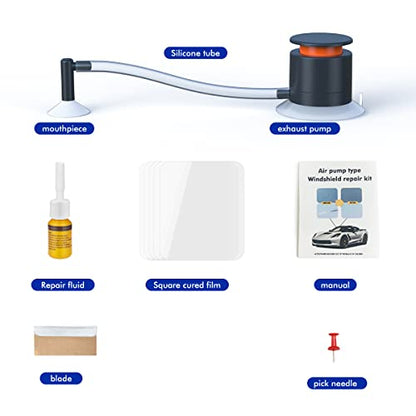 Windshield Repair Kit Applicable to All Models of Windshield, Window Punctate Damage Repair (Single Repairs Set)
