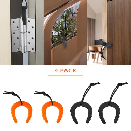 First Responder Door Stop, 8 Pcs Multi-Purpose Door Wedge – MOLLE Compatible Tactical Gear for Police, Firefighter, EMS, Security (4 Black, 4 Orange)