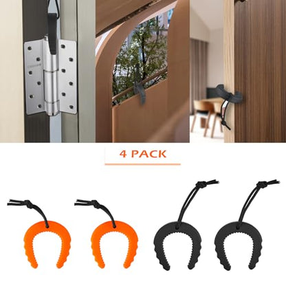 First Responder Door Stop, 8 Pcs Multi-Purpose Door Wedge – MOLLE Compatible Tactical Gear for Police, Firefighter, EMS, Security (4 Black, 4 Orange)