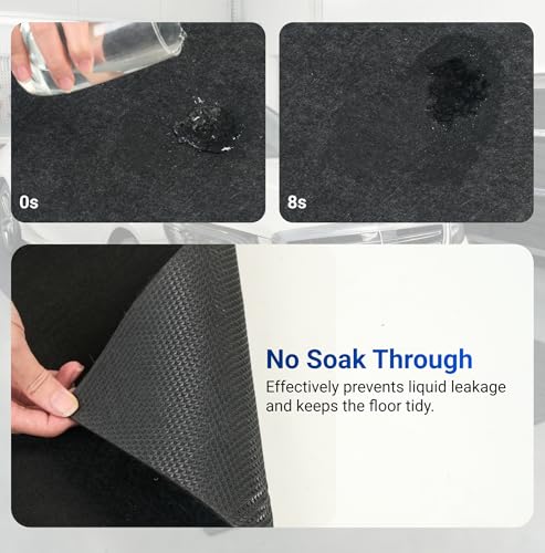 FLEXIMOUNTS 20' x 8' Garage Floor Mat Oil Spill Mat with Waterproof Slip-Resistant Backing, Waterproof Rubber Backing Floor Protection Shop Toolbox Containment Carpet, Absorbent, Slip-Resistant - size: 20' X 8' W/ Rubber Backing