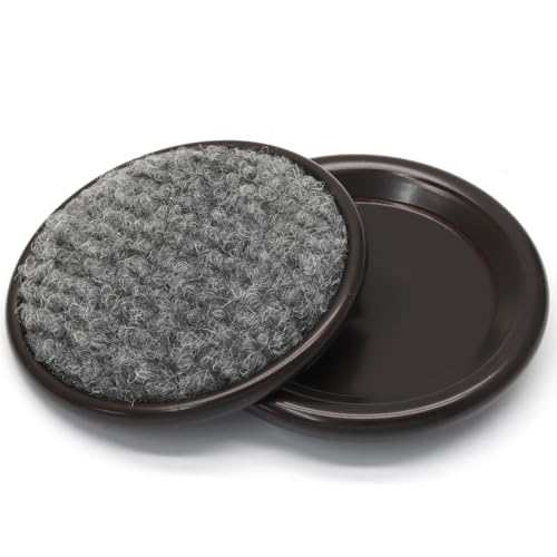 24Pcs Round Metal Felt Furniture Caster Cups, 1-5/8Inch Carpet-Bottom Furniture Sliders Non-Slip Wheel Savers, Floor Protectors Pads for Hardwood, Tile & Laminate Floors - size: 24Pcs,Round,1-5/8"
