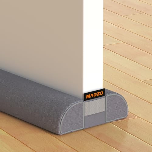 MAGZO Door Draft Stopper for Bottom of Door, 2 Pack 32 Inch Under Door Draft Stopper, Fan Shaped Under Door Gap Filler Bottom, Door Soundproofing, Grey - color: Gray, size: 32 Inch x 2