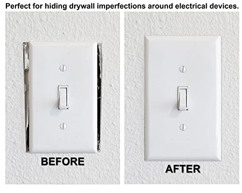 OVERSIZED 1 Gang Toggle Metal Light Switch Cover - One Gang Wall Plate for Toggle Style Light Switches, Steel Painted White with Semi-Gloss Finish, (MADE IN USA) 5.5 x 3.5 Inches - 10 Pack - color: 1 Gang Toggle 10 Pack
