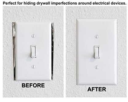OVERSIZED 1 Gang Toggle Metal Light Switch Cover - One Gang Wall Plate for Toggle Style Light Switches, Steel Painted White with Semi-Gloss Finish, (MADE IN USA) 5.5 x 3.5 Inches - 10 Pack - color: 1 Gang Toggle 10 Pack