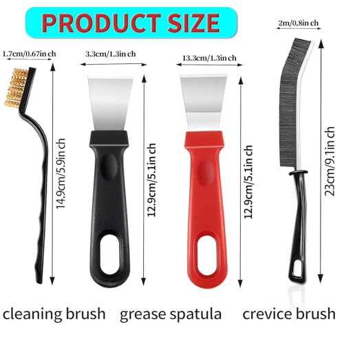 8Pcs Hard Bristle Crevice Cleaning Brush Set,Heavy Duty Grout Brush Kit, Deep Clean Brush for Stove, Window Track, Tile Gap Cleaning, Car Interior Gap Cleaning Tools