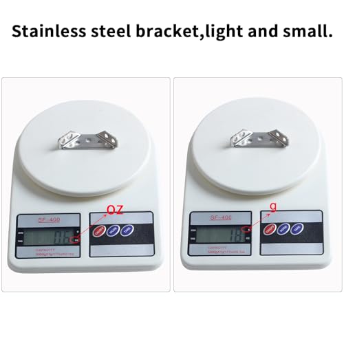 Trapezoid L Shelf Bracket Brace - Corner Connector: 15 Pack Angle Brackets Stainless Steel Support Joint with Mounting Hardware Used for Wood Chair Furniture Cabinetry Vanity Project Build Repair