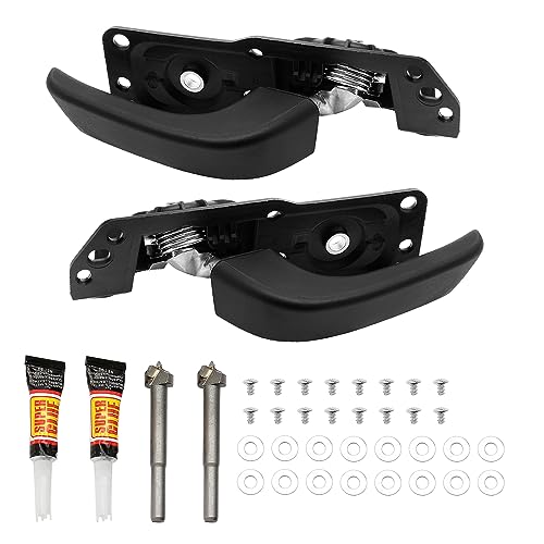 Interior Door Handle Kit Front/Rear Left/Right Passenger/Diver Side, Compatible With 07-14 Chevy Silverado Tahoe Suburban Avalanche, GMC Sierra Yukon, Cadillac Escalade, Replaces# 20833602, 20833606 - color: Driver Side & Passenger Side