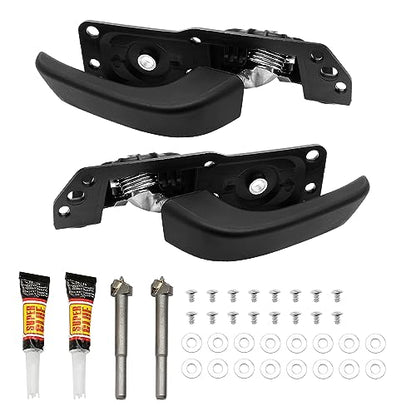 Interior Door Handle Kit Front/Rear Left/Right Passenger/Diver Side, Compatible With 07-14 Chevy Silverado Tahoe Suburban Avalanche, GMC Sierra Yukon, Cadillac Escalade, Replaces# 20833602, 20833606 - color: Driver Side & Passenger Side