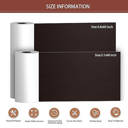 Besezx Leather Repair Patch Tape Kit, Self Adhesive Leather Repair for Furniture, Couch, Sofa, Car Seats,Office Chair,Vinyl Repair Kit.4.8inx60in - color: Dark Brown, size: 4.8 in x 60 in