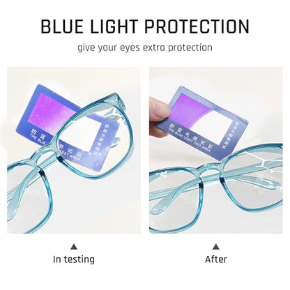 TOREGE Safety Glasses for Men&Women, Clear Safety Goggles Eye Protection Glass with Anti-Fog Lenses, Z87 Glasses Perfect Alt to Regular Protective Eyewear(Light Blue) - color: Light Blue