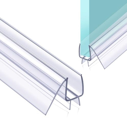POZIA Shower Door Bottom Seal Frameless Glass Shower Door Seal Strip Clear Vinyl Durable Stop Shower Leaks and Create a Water Barrier Ultra Clear (1PACK-1/2in) - style: 1PACK-1/2in