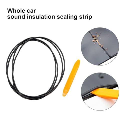 Sunroof Rubber Seal Strip Wind Noise Reduction Kit Anti-Dust Skylight Sealing Strip Lowering Silicone Seal Kit for Tesla Model Y, with Installation Tool (Black)