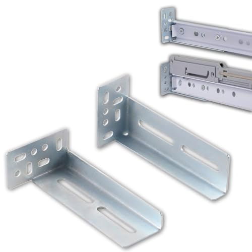 Face Frame Rear Mounting Brackets 5 Pairs for Drawer Slide Cabinet Drawer Guides Slides Rails Bracket for Face Frame Install, with Screws