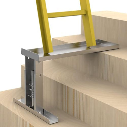 Ladder Extender, Stabilizer & Leveler Pro - Adjustable 9.7-17.6 Inch for Stairs, 500 lbs Capacity, Anti-Slip Design (Silver)