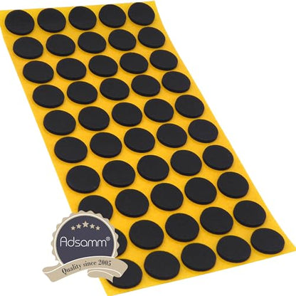 Adsamm® / 50 x self-Adhesive Anti-Slip Pads/Black/Ø 0.79 in (Ø 20 mm) / Round/Stick-on Non-Slip EPDM Rubber Pads/Furniture Protective Pads
