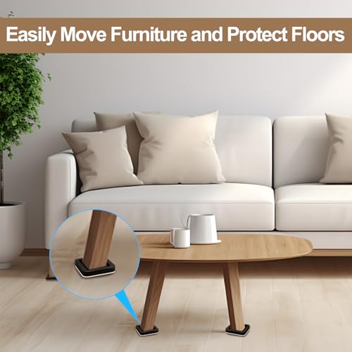 Upgraded Felt Furniture Sliders for Hardwood Floors - 4 PCS 5" Heavy Duty Furniture Movers Sliders with Unique Groove Design, Easily and Safely Move Any Item - size: 5 inch 4 PCS (Upgrade)