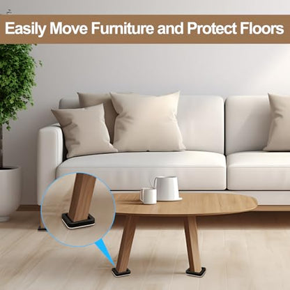 Upgraded Felt Furniture Sliders for Hardwood Floors - 4 PCS 5" Heavy Duty Furniture Movers Sliders with Unique Groove Design, Easily and Safely Move Any Item - size: 5 inch 4 PCS (Upgrade)