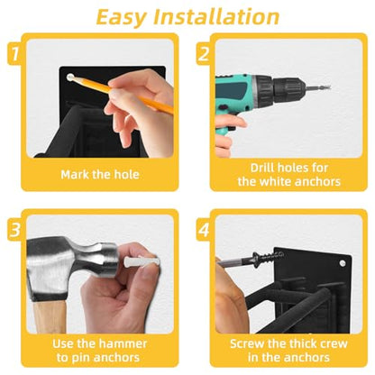 2 Pack Garage Hooks Heavy Duty Steel Garage Storage Hooks Two-Tire Wall Hooks for Organizing Tools Ladders Tires Bikes Garden