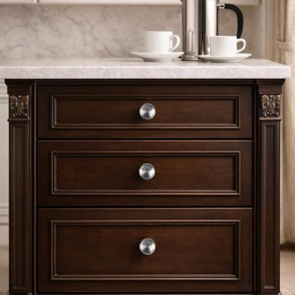 10 Pack Brushed Satin Nickel Cabinet Knobs, Furniture Hardware Knob Cabinet Pulls, Modern Single Hole Hardware for Kitchen Cabinet, Dresser, Drawer - color: Brushed Satin Nickel