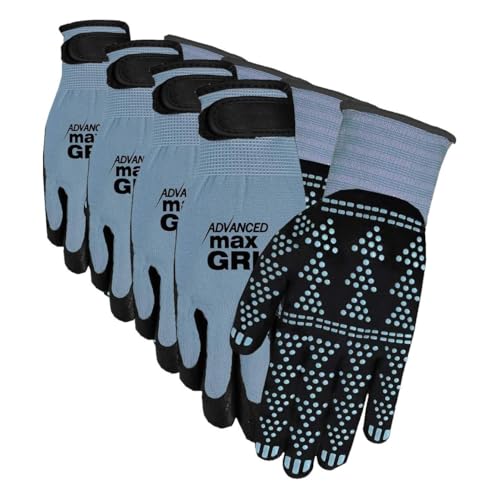 ANICEMOON Midwest Gloves & Gear Unisex Adult Advanced Max Gripping Glove, Slate Blue, 1 Pair (Pack of 4) - size: 2 Count (Pack of 4)