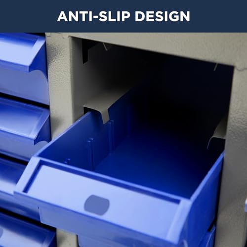 biosp 30 Drawers Bolt and Nut Tool Storage Cabinet Parts Cabinet Hardware Organization Shelves Bolts Bin Tool with ABS Material Drawer Label Stickers for Tool Hardware Storage, Grey