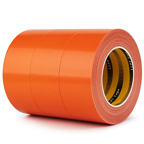 LLPT Duct Tape Industrial Grade 3 Pack 2” x 35 Yards Each Roll Easy to Tear Muti-Use Bulk Fabric Tape for School Home Office and Industrial Use Color Fresh Orange (DT350FO) - color: Orange