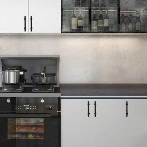 10 Pack 5 Inch Cabinet Pulls knurled Matte Black Kitchen Cabinet Handles Aluminum and Zinc Alloy Drawer Pulls Solid Cabinet Hardware - color: Matte Black Knurled, size: 5'' Hole Center(128mm)