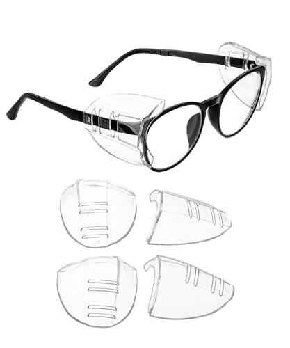UNCO- Safety Side Shields for Glasses, 2/4/6/10/12/16/20/24/30/32 pcs, Safety Glasses Side Shields for Eyeglasses - style: 4 Pcs