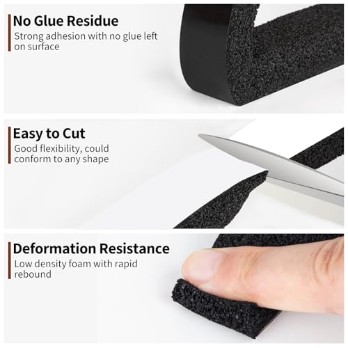 Yotache Air Conditioner Window Seal Kit - 1"x1" High Resilience Weather Stripping Foam Tape for AC Windows & Door Insulation, Noise Reducing, Air Leak Proof, 13Ft Long (6.5Ft x 2 Rolls, Black) - size: (1"×1") 13FT